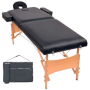 vidaXL Сгъваема масажна кушетка с 2 зони, 10 см плътен пълнеж, черна(SKU:110151