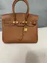Кафява чанта Hermes Birkin 25 gold on gold, снимка 6
