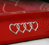 Емблема за Audi / Ауди четири сърца - Silver, снимка 1