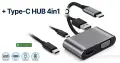 Type-C HUB 4in1 Oliveria - HDMI 4K + VGA + USB 3.0 + PD 60W - Варна, снимка 2