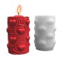 3D Висок цилиндър на сърца силиконов молд форма калъп свещ декор смола гипс шоколад сапун, снимка 2