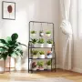 Етажерка за цветя Outsunny, 3-етажна етажерка за растения с висящи куки, снимка 2