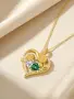 Колие Double Birthstone със Слънчогледи, сърце-подвес и надпис „You Are My Sunshine“, снимка 4