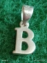 Сребърен медальон с буква "В" нежно стилно бижу 48620, снимка 3