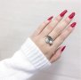 Сребърен пръстен листенце и перла за жени - 925