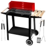 Градинско барбекю на колела, емайлирана стомана, 4 степени + Подарък 3 прибора, снимка 9