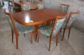 Комплект масивна разтегателна маса с 6 стола, снимка 1