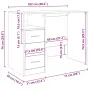 vidaXL Бюро с чекмеджета, черно, 102x50x76 см, инженерно дърво, снимка 9