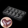 21 бр 3d Сърце love  пластмасова форма Поликарбонатна отливка калъп за Шоколадови бонбони пралини, снимка 2