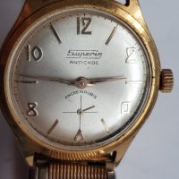 Мъжки позлатен механичен часовник Superia - 1960-1969, снимка 3 - Антикварни и старинни предмети - 35051229