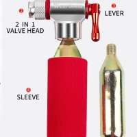 Мини помпа CO2 за велосипед (Инфлатор), снимка 8 - Аксесоари за велосипеди - 38442186