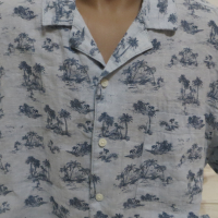 Мъжка риза с къс ръкав от лен Angelo Litrico, снимка 2 - Ризи - 36502304