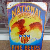 Метална табела бира National Brewing co Fine beer реклама , снимка 1 - Колекции - 42756065