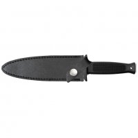 Нож за ботуш, двуостър, гумена дръжка, кожена кания, снимка 2 - Ножове - 40061272