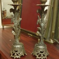 Красиви антикварни френски свещници , снимка 4 - Антикварни и старинни предмети - 38418094