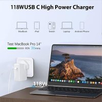 Ново бързо зарядно устройство за лаптоп Mac Book Pro Charger-118W USB C , снимка 3 - Друга електроника - 42203167