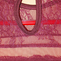НОВА дантелена, елегантна блузка, цвят бордо. Размер S. 17 лв., снимка 5 - Ризи - 44189942