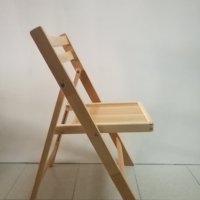 НОВ Сгъваем стол дърво, бук, с дамаска или дървена седалка/ 77137, снимка 1 - Столове - 29819322
