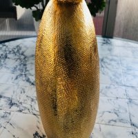 “Златна”плетена ваза,Холандия, снимка 5 - Вази - 30478670