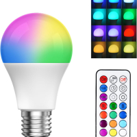 Крушка с променящ се цвят E27 10W димируема, RGBW LED с дистанционно, снимка 1 - Крушки - 44641873