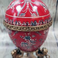 Яйце порцелан и бронз в червено, снимка 5 - Декорация за дома - 42894433