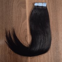 Естествена реми коса на ленти с лепило, снимка 2 - Аксесоари за коса - 40820633