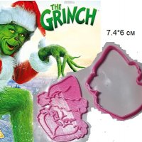 Коледен Гринч грийнч пластмасов резец форма за фондан тесто бисквитки, снимка 1 - Форми - 35507068