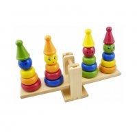 3575 Дървена играчка за сортиране и баланс, снимка 3 - Образователни игри - 37773145