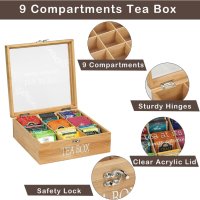 4096 Дървена кутия за чай с 9 отделения, снимка 4 - Други - 42142373