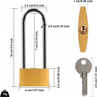 Нови 2 броя Катинар с ключове Ключалка заключване защита кражба обир, снимка 2 - Други стоки за дома - 40006876