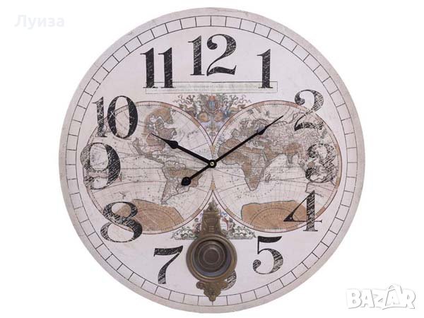 Голям часовник 58см с тема "Континенти", снимка 1