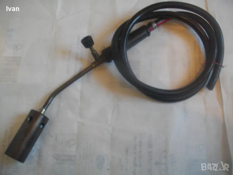 410мм ф40мм НЕМСКА ГАЗОВА ПРОПАН-БУТАН ГОРЕЛКА ПЪРЛАЧКА ЗА НАГРЯВАНЕ с маркуч 1 м масивен , снимка 1