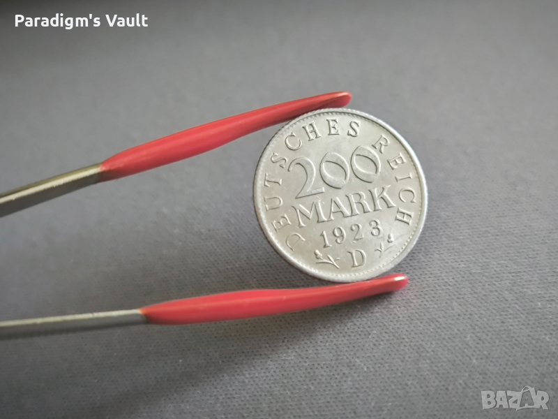 Райх монета - Германия - 200 марки | 1923г.; серия D, снимка 1