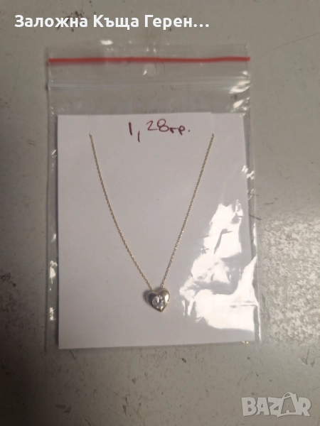 Нежно дамско златно колие - 1,28 гр., снимка 1