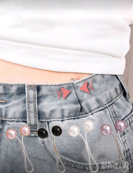 Приспособление клипс фиба щипка за свиване на дреха панталони панталон дънки клин дрехи крачол ръкав, снимка 1