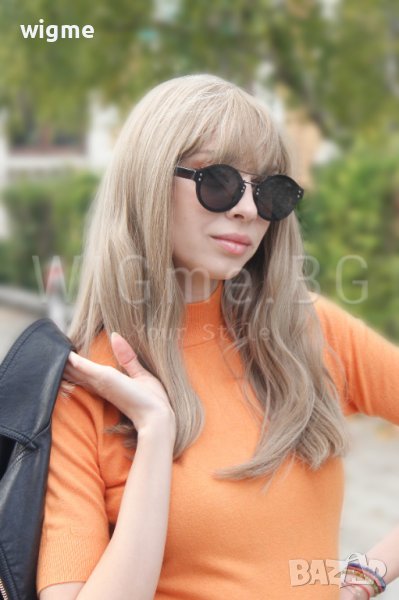 Дълга руса права перука с бретон Хелън, снимка 1