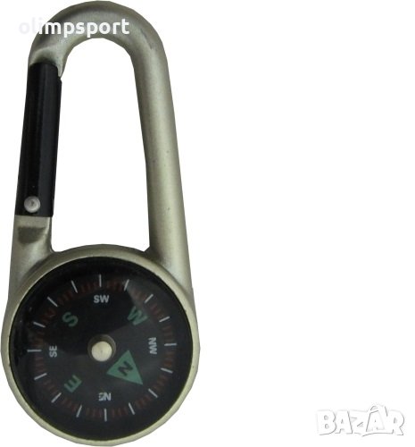 Карабинер с компас (600322) нов Карабинер с компас на блистер. Тегло: 40г. Р-ри: 6.5х3х0.8см. Лек, у, снимка 1