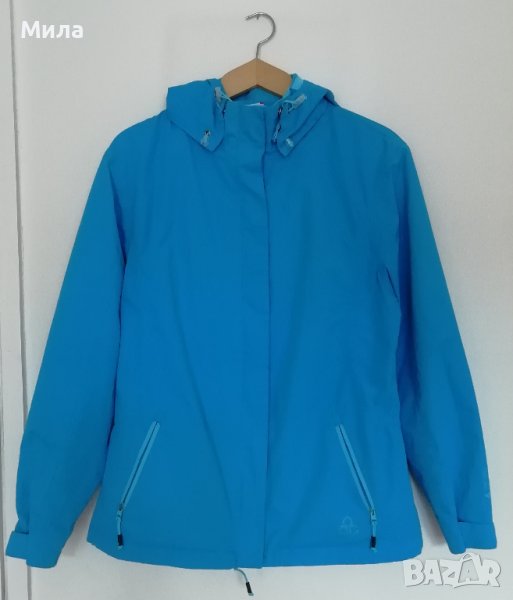 Петролено синьо софтшел яке с качулка размер M , снимка 1