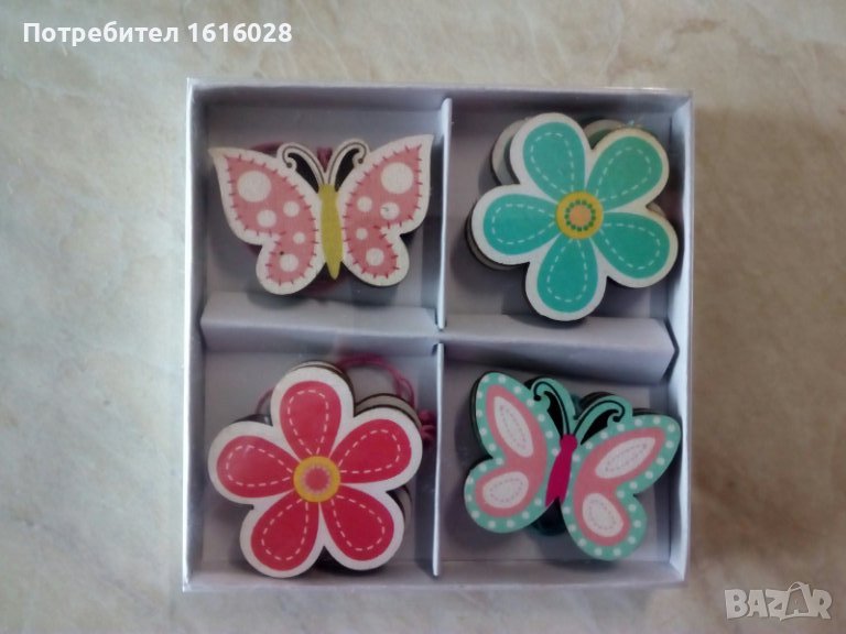 Нови дървенни Арт декорации Пеперуди,цветя,пиленца и др, снимка 1