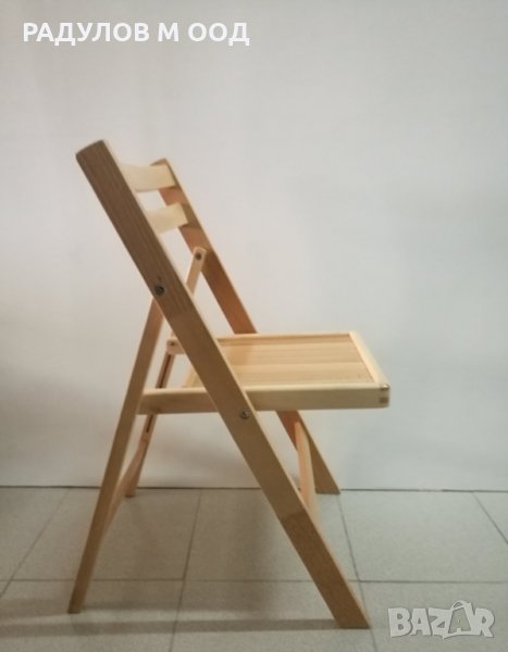НОВ Сгъваем стол дърво, бук, с дамаска или дървена седалка/ 77137, снимка 1