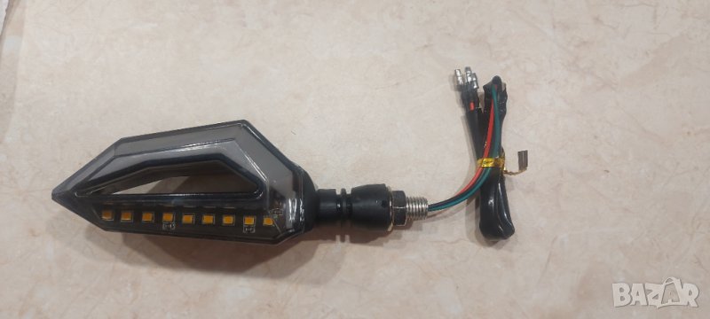 Диоден LED мигач, със дневна светлина за мотор, скутер, 2 х 18 led, бял, снимка 1