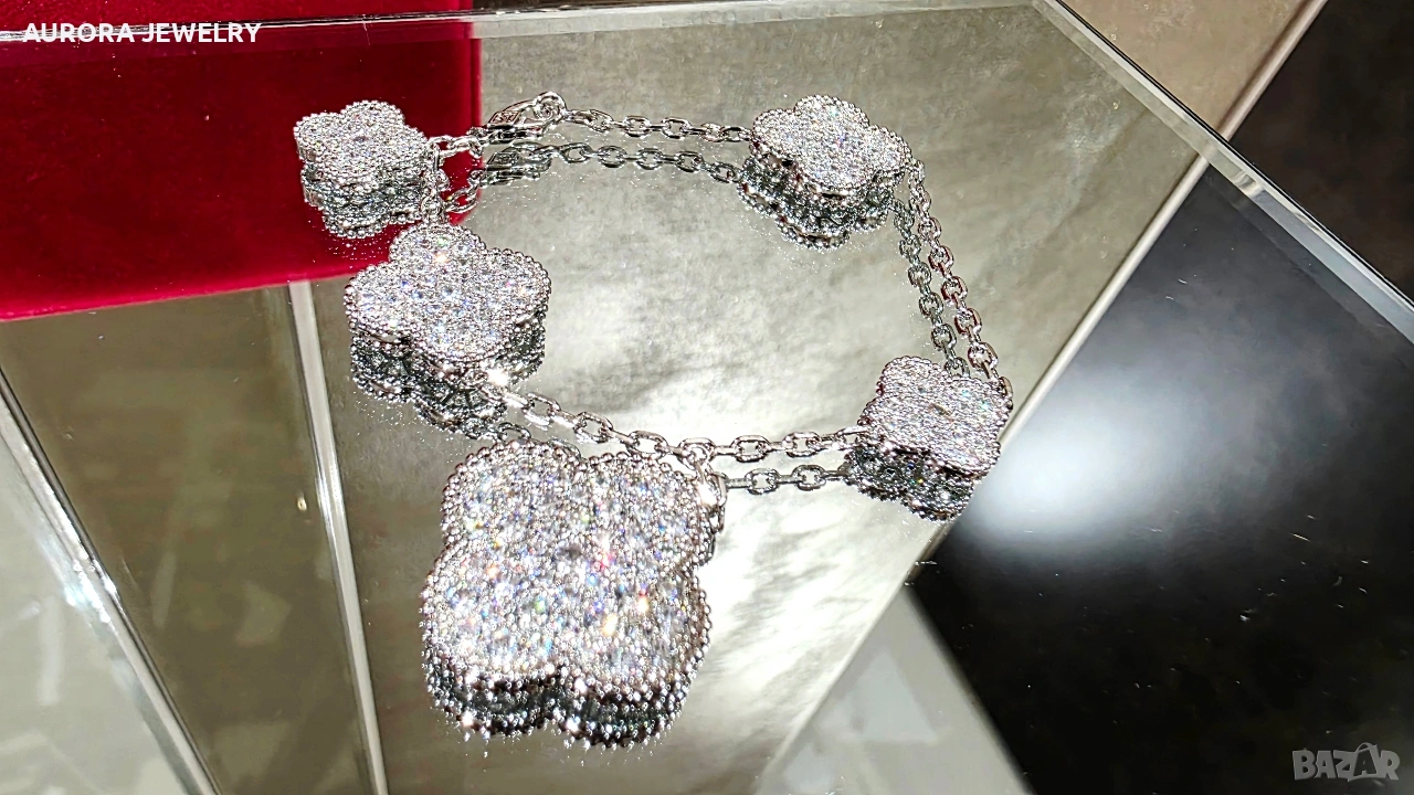 Van Cleef & Arpels VCA Silver Diamond Magic Alhambra Дамска Гривна, снимка 1