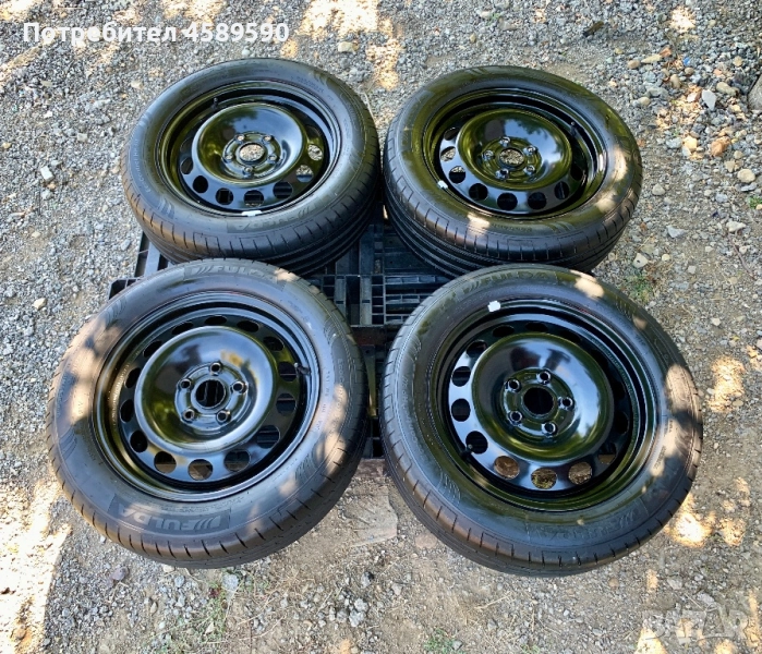 4бр.Оригинални железни джанти 16цола ET50+ НОВИ ГУМИ ДОТ1624 Fulda 205/55/16 за Vw,Audi,Seat,Skoda, снимка 1