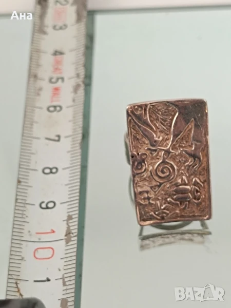 Голям красив сребърен пръстен , снимка 1