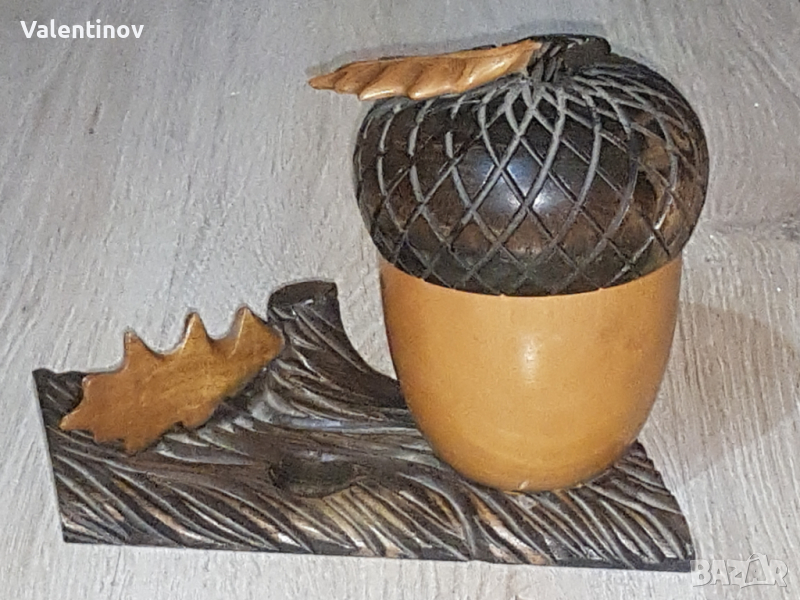 Старинна дървена кутия за тютюн , снимка 1