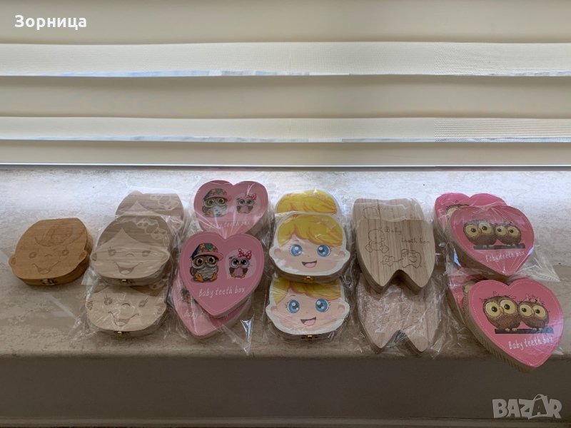 Дървена кутия за съхранение на детски млечни зъбки, снимка 1