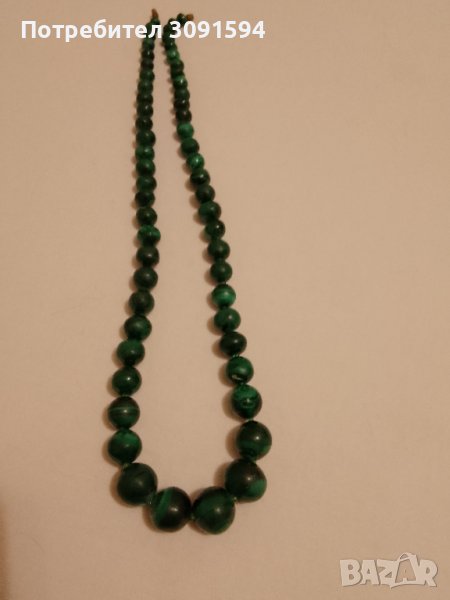 ОГЪРЛИЦА ОТ ЕСТЕСТВЕН ПОЛУСКЪПОЦЕН КАМЪК малахит, снимка 1