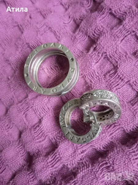 сребърни обеци bvlgari, снимка 1