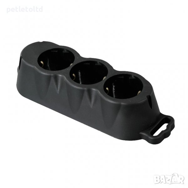 Разклонител с 3 гнезда без кабел (гумиран), снимка 1