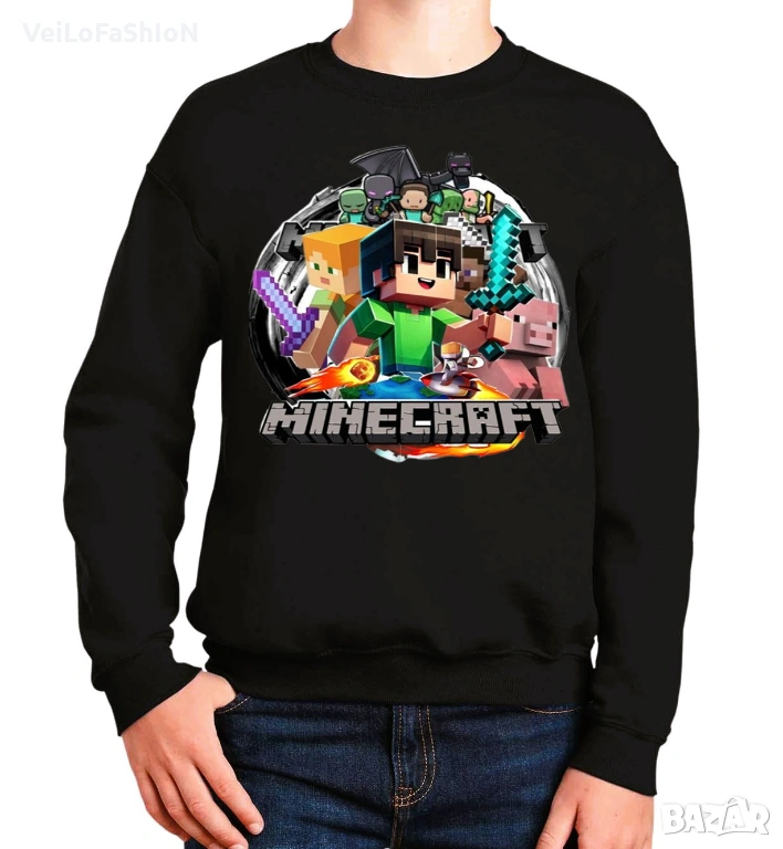 Нова детска ватирана блуза MINECRAFT, два варианта, снимка 1